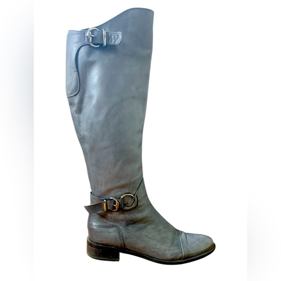 Arnold Churgin Italian made, 100% leather over the knee gray boots - Picture 1 of 17